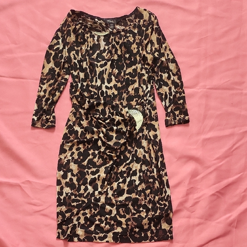 Thalia Sodi Black and Brown Asymmetrical Dress
